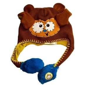 Flipeez‎ Brown Blue Lime Green Monkey Action Hat Kids Unisex OS